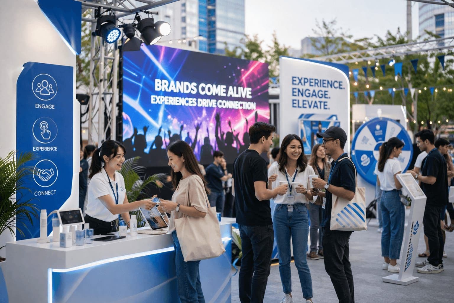 Consumers engaging at a Raybrand on-ground brand activation event