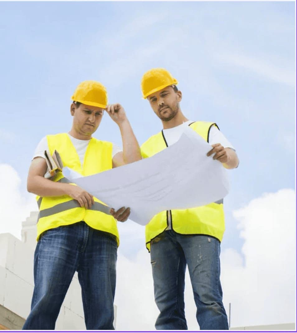 Raybrand supervisors reviewing site plans before installation
