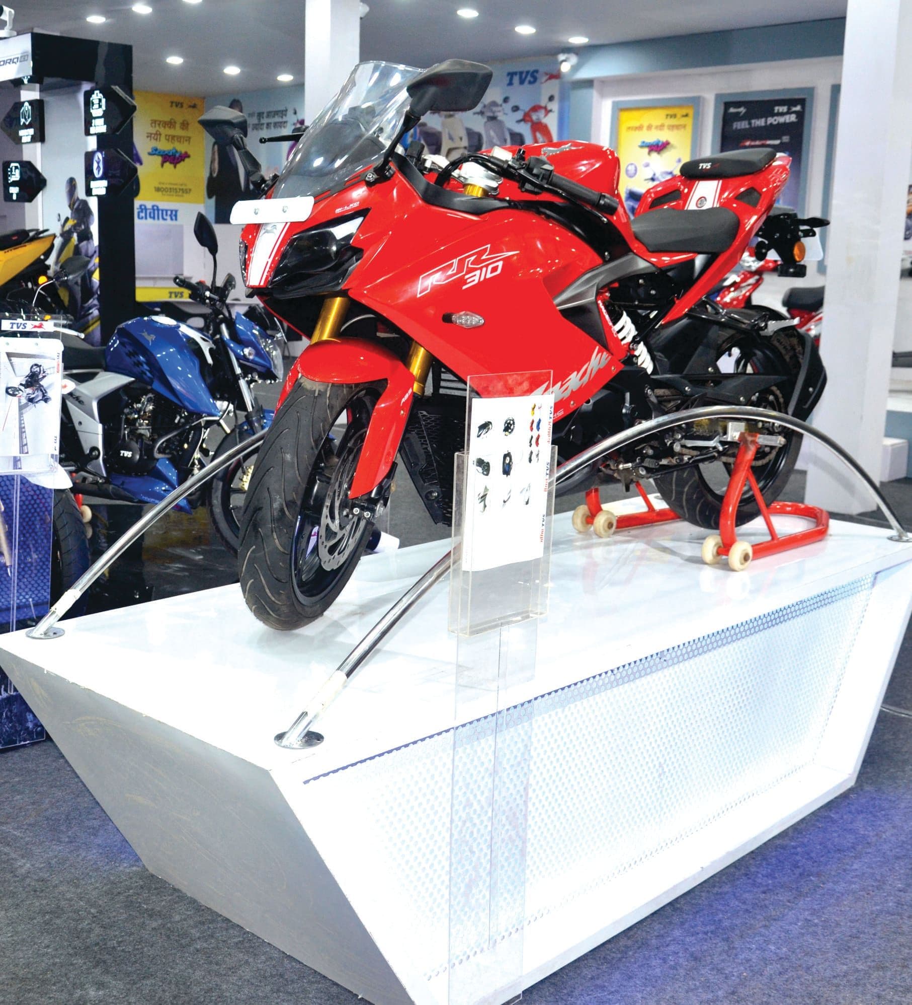 Motorcycle showcase display built by Raybrand
