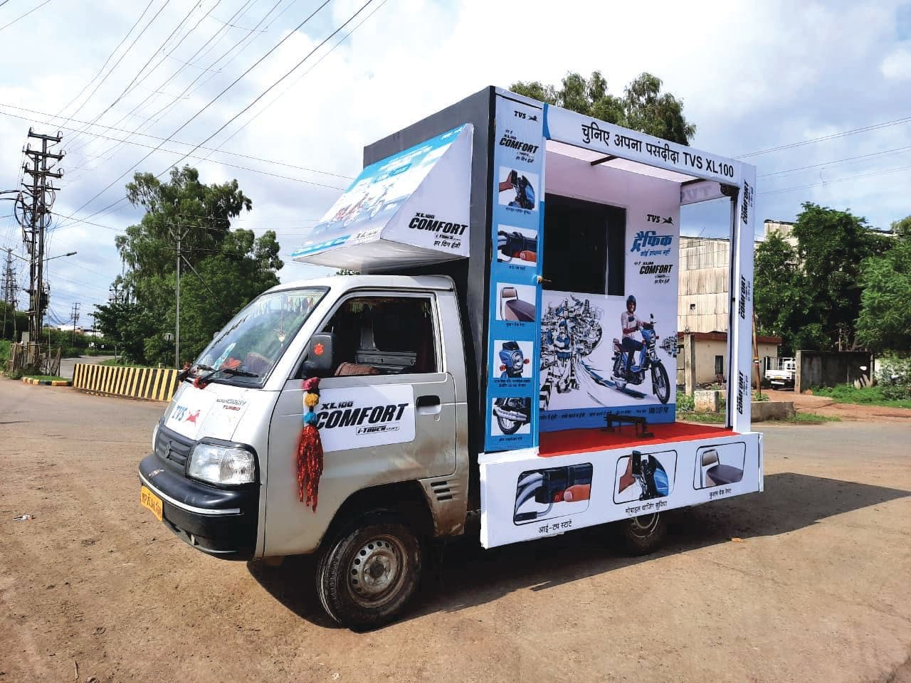 Branded mobile van campaign vehicle